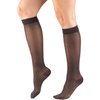 Truform Sheer Compression Stockings, 15-20 mmHg, Women's Knee High Length, Diamond Pattern, Charcoal, Medium
