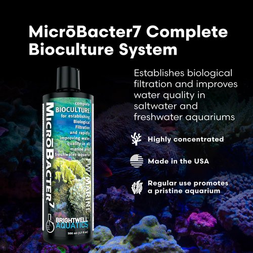 Brightwell Aquatics MicroBacter7, 500ml - Bacteria & Water Conditioner for Fish Tank, Supports Biological Filtration, Improves Water Quality