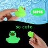 50pcs Glow Rubber Ducks, 1.4 Inch Mini Light Up Ducks Rubber Ducks Bath Toys for Kids Halloween Flashing Rubber Duck Assorted Rubber Ducks for Baby Shower Halloween Party Favors