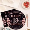 EMrups 96PCS 13th Birthday Party Plates Set Rose Gold Theme Decorations Include Rose Gold Plates and Napkins Forks for 13 Year Old Girls Birthday Party Supplies Serves 24 Guests