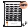 Bodermincer 120pcs 8-10-12-14mm Mixed,10-12-14-16mm Mixed Wide Cluster Clusters Individual Lashes Professional Makeup Individual Cluster EyeLashes Grafting Fake False Eyelashes Eyelash Extension