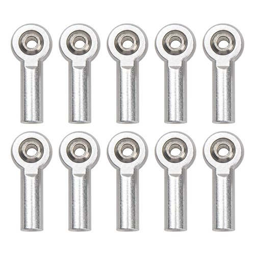 10Pcs ShareGoo M3 Tie Rod End Ball Head Holder Link 3mm Thread Ball Joint Compatible with Redcat HSP Traxxas Axial 1/10 RC Car Truck Boat DIY Robot Airplane,L26mm (Silver)