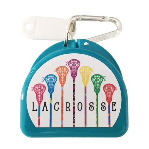 Zumoe Lacrosse (Aqua) Mouth Guard Retainer Case - 7 Standing Sticks
