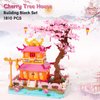 Geniteen Architecture Flower Building Block Set, Tree House Micro Building Blocks 1810 PCS Creative Cherry Blossom Mini Bricks