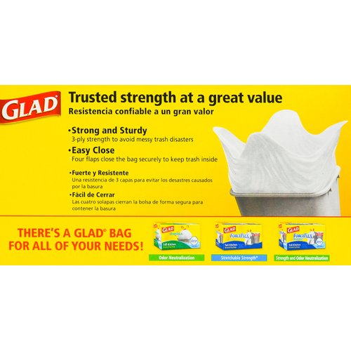 Glad 13 Gal. Quick Tie Tall Kitchen Bags 15 ct