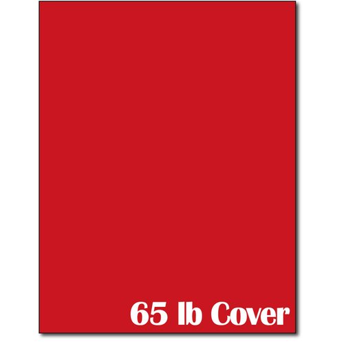 65lb Cover Cardstock Paper - 8.5 x 11 inch - 25 Sheets (Holiday Red)