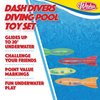 Wahu Dash Divers Pool Diving Toy Set with 5" Diving Sticks Marked with Points, 4-Piece Underwater Diving Torpedoes Set for Kids Ages 5+, Glides up to 20'