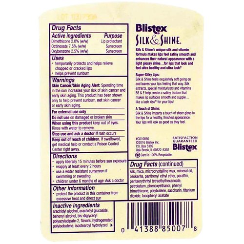 Blistex Silk & Shine Lip Moisturizer 0.13 oz Pack of 6 (NO SPF)