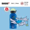 SIGG - Kids Water Bottle - Sharkies - Leakproof - Lightweight - BPA Free - Aluminum - 13 Oz, Blue