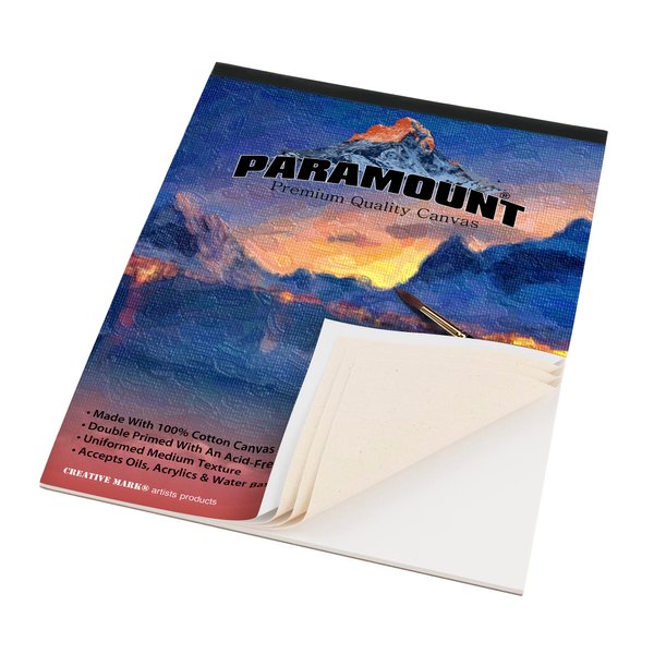 Paramount Universal Primed Premium Cotton Canvas 10 Sheet Pads - Universal Double Primed Cotton Canvas Pads for Students, Drawing, Painting, Travel, & More! - [White - 6" x 8"]