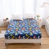 NATURETY Soft Bedding Fitted Sheet with Deep Pocket,Thicken Dino Printed Bed Sheets for Teens (Navy Blue(Dinosaur), Twin)