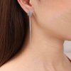 Sttiafay Vintage Crystal Snowflake Chain Earrings Cz Snowflake Stud Earrings Silver Long Chain Tassel Earrings Metal Snake Chain Drop Earrings Jewelry for Women