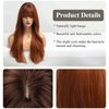 HAIRCUBE Long Auburn Wig with Bangs Layered Curly Orange Wigs for Women Natural Synthetic Wigs for Daily Use (pelucas de cabello natural)