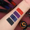 QiBest 4pcs Matte Liquid Lipstick Makeup Sets, High Pigmented Dark Black Blue Purple Red Lip Gloss Set, Waterproof Smudge-proof Lip Stain Kit for Halloween Cosplay Goth Costume Makeup