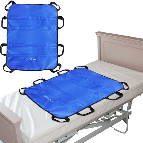 CareFound 43" x 36" Positioning Bed Pad with Handles for Transferring Patients Board Lift Sheet with 8 Handles -Reusable & Washable Patient Sheet for Turning, Repositioning-Super Durable Fabric