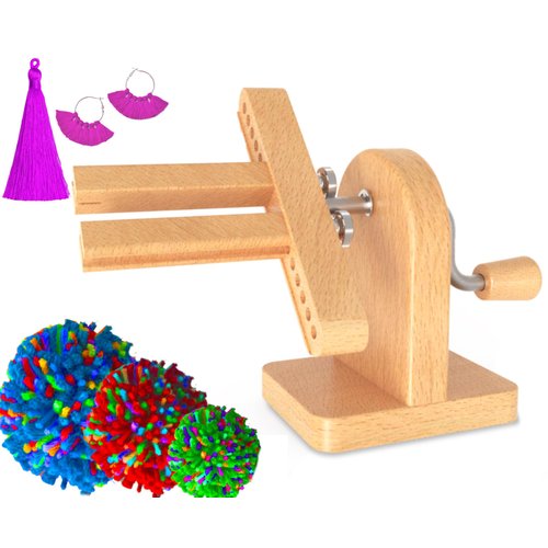 2 in 1 Pom Pom Maker and Tassel Maker,Multi Size Adjustable Pompom Maker Tool