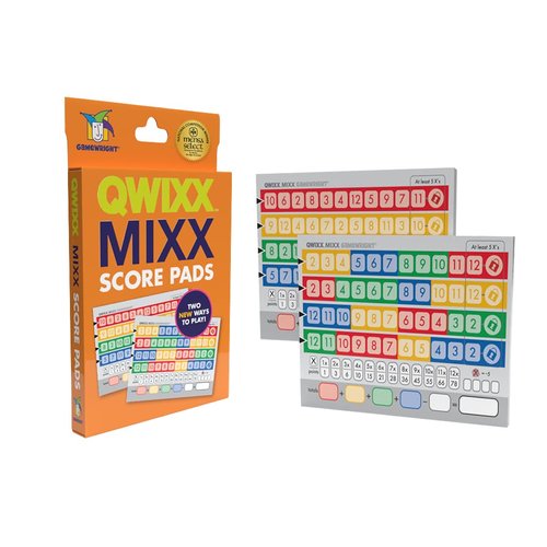 Gamewright Qwixx Mixx - Genuine Enhanced Game Play Add-On Replacement Scorecards for Qwixx - A Fast Family Dice Game, 8 + years
