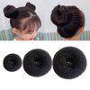 Hair Bun Maker Kit - 3 Bun Donuts, 2 French Twist Wraps, 10 Bobby Pins, 10 Elastic Bands for Women and Kids - Black Color