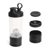 KINLYBO Blender Protein Shaker Tritan Bottle with Pill/Powder Storage Container for Protein Shakes-pre workout bottle-Mixer Cup-Gym Sport Water Bottle with Wire Whisk Balls Black