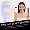 Jurrissa Wide Tooth Comb,Detangler Combs for Curls,Straight,Long,Thick,Short Hair -Women Hair Comb for Detangling,Smoothing-Hair Combs Set for Wet&Dry Hair,Shower Comb with Hole(Pink&Purple)