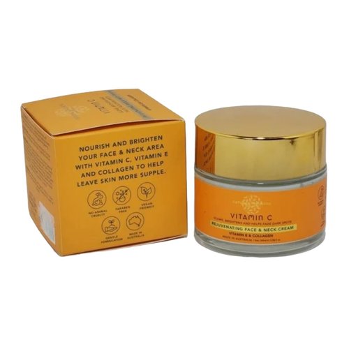 natural Infusion Vitamin C Rejuvenating Face & Neck Cream Glows, Brightens & helps Fade Dark Spots With Vitamin E & Collagen For Women & Men
