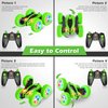 Qumcou Remote Control Car for Boys 4-7,RC Cars Toys for Ages 5-7, 2.4Ghz Fast Double-Sided 360°Rotating Toy Cars with Headlights and Wheel Lights, Christmas Birthday Gifts for Boys Age 6-12, Green