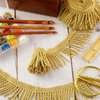 Waydress Fringe Trim Bright Sheen and Beautiful Decorations for Curtain Box Sofa Crafts Home Decor Supplies (Gold, 12 Yards)