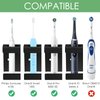 Linkidea Wall Mount Electric Toothbrush Holder for Bathroom, Shower, Aluminum Alloy Power Toothbrush Hanger, Self Adhesive Wallmount 2 Slots Tooth Brush Organizer (Black)