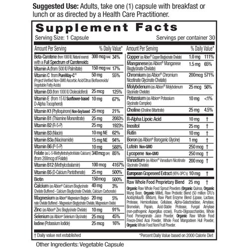 EMERALD LABS Complete 1-Daily Multi - Complete Multivitamin for Men & Women with Vitamin C, Methylated Folate, Whole-Food Blend & More for Immune Support, Bone Health & More* - 30 Vegetable Capsules