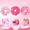 WRBAJIS Breast Cancer Hair Scrunchies Pink Ribbon Hair Ties Elastics Hair Bands Ponytail Holders Hair Accessories for Women Girls Breast Cancer Awareness Party Supplies 3Pcs