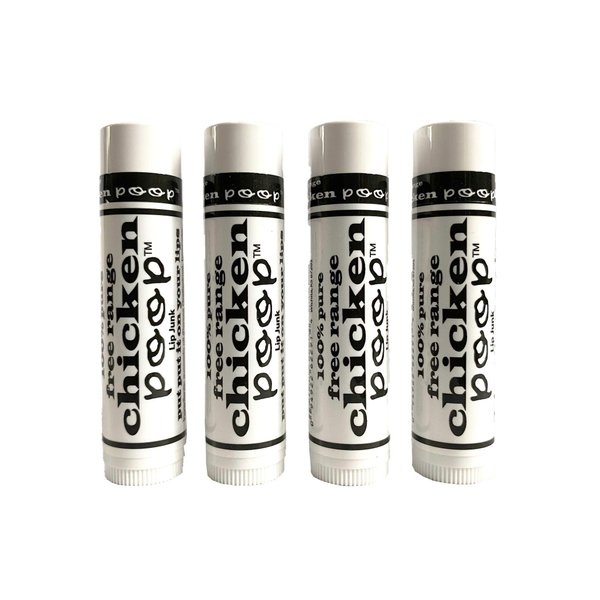 Chicken Poop Lip Balm Simone Chickenbone Original 100% Natural Moisturizer for Dry, Chapped Lips, 0.15 oz, Pack of 4