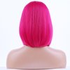 BERON Hot Pink Short Wigs Straight Bob Hair Wigs for Women Middle Part Synthetic Cosplay Wigs Daily Party Use