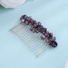 Teyglen Bridal Purple Rhinestone Hair Comb Crystal Bride Wedding Hair Comb Full Crystal Hair Piece Sparkly Rhinestone Headpiece Hair Accessories for Women Girl Party Prom