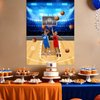 PLULON Basketball Party Game for Kids Pin The Basketball on The Hoop Game Basketball Poster with Basketball Stickers for Boys Girls Birthday Party Wall Decorations Classroom Activities