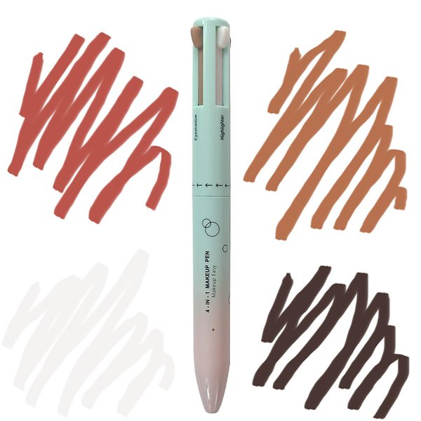 BeauFairy 4 in 1 Makeup Pen, Eye Liner, Brow Liner, Lip Liner, Highlighter Pen, All in One Waterproof Long-Lasting Multi-function Beauty Pencil, Facial Makeup Easy Carry Cosmetic for Wedding Party