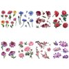 glaryyears 8 Sheets 3D Effect Flower Floral Temporary Tattoos, Arm Chest Leg Tattoo Sticker for Women, Rose Chrysanthemum Designs Body Art on Back Shoulder Waterproof Medium Size