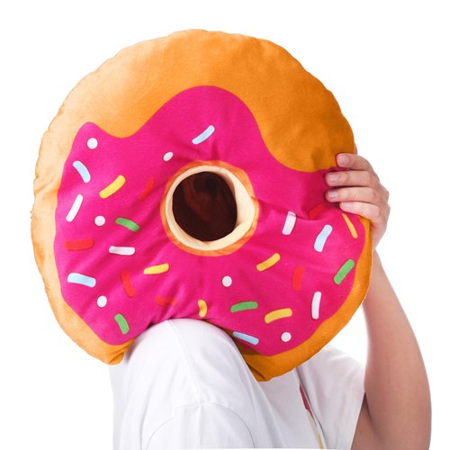 GlikCeil 1 Pack Donut Piercing Pillow for Ear Pain 12.6 Inch Ear Pillow for Side Sleeping Pink Donut Pillow for Ear with Sprinkles Doughnut Stuffed Cushion with Hole for Side Sleeper Chair Party Decor