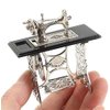 EatingBiting 1/12 1:12 Scale Dollhouse Miniatures Furniture Vintage Silver Sewing Machine Table Metal, Sewing Machine Pedal Can Move, Worth to Keep