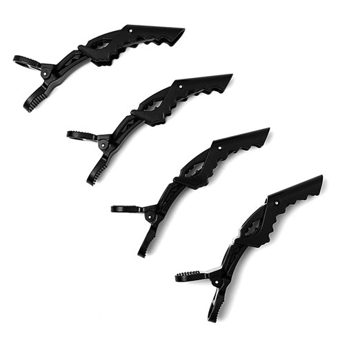 RED by Kiss 4 PCS Silver Metal Alligator Hair Clips, Wide Teeth Professional for Hair Styling Gator Clips, Non-Slip Salon Quality Sectioning Clip