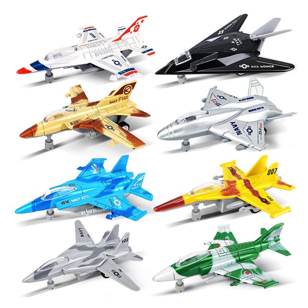 OTONOPI Fighter Jet Toy Model Airplane Playset Aircraft Plane Military Air Force Set Diecast Pull Back Toy Planes F-15 F-16 F-18 Model Birthday Gift for Boys Toddler Kid Girl Age 3+ Party Favor 8 Pack