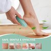BEZOX Nano Glass Foot File Callus Remover with Cover – Gentle Glass Foot Pumice Stone, Effective Feet Scrubber for Dead Skin, and Portable Pedi Egg Foot Care Tool - Green