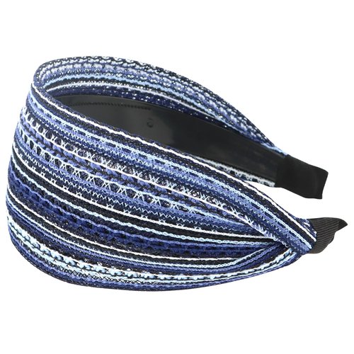 ACO-UINT Boho Headbands, Non-slip Wide Headbands for Women, Teeth Fashion Hairbands Hair Accessories for Women Girls (Blue, 1 Count)