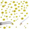 LPBeads 6400 Pieces Lemon Yellow Hotfix Rhinestones Flat Back 5 Mixed Sizes Crystal Round Glass Gems with Tweezers and Picking Rhinestones Pen