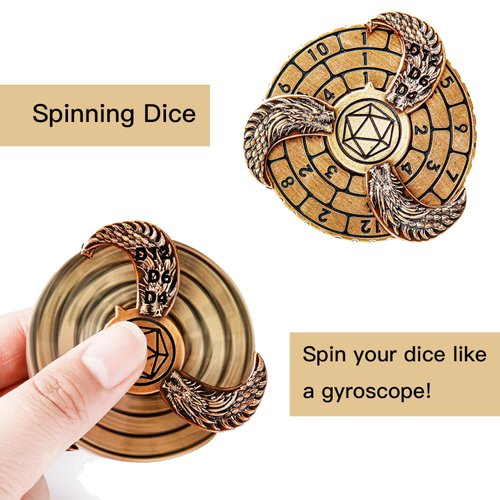 7-in-1 Spinner DND Dice Set, Rotate Metal Rotate Dungeons and Dragons DND Compass Dice, Cool RPG Role Playing Table Game Dice