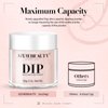 AZUREBEAUTY Dip Powder - Peachy Pink Shimmer Color 2Oz/56g, Shiny Rose Pink Glitter Dipping Powder Crystal French Nail Art Starter Manicure Salon DIY Home Gift