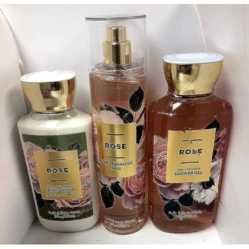 Bath and Body Works - Rose - Shower Gel, Body Lotion, & Fine Fragrance Mist Daily Trio Summer 2018