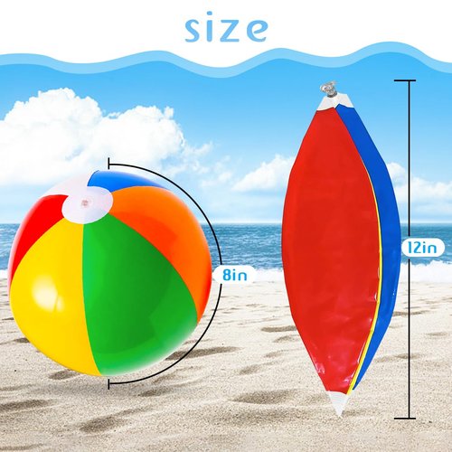 WEILAIDI 12" Beach Balls,12 Pack Inflatable Beach Balls for Kids,Beach Toys for Kids,Pool Balls Pool Toys Birthday Party Supplies Favors Luau Decorations,Beach Balls Bulk Summer Water Games