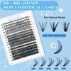 KevKev Lash Extension Kit 300Pcs Lash Clusters Kit DIY Eyelash Extension Kit with Lash Bond and Seal Eyelash Remover Lash Applicator Wispy Lashes Look Like Extensions(20D+40D+50D, D-10-18mix)