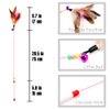 MAIYU Cat Feather Wand Toy - 3 Pack Steel Wire Feather Interactive Cat Stick Training - Beads Bells Kitten Wand Toys Pet Teaser