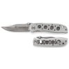 Smith & Wesson Extreme Ops CK105H 7.3in S.S. Folding Knife with 3.2in Drop Point Blade and Aluminum Handle for Outdoor, Tactical, Survival and EDC,Silver